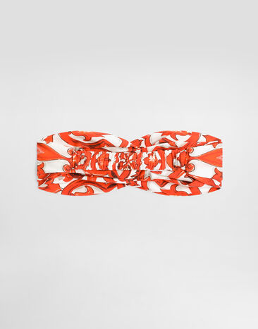 Dolce & Gabbana Majolica-print poplin headband Multicolor LB5H09G7P4N