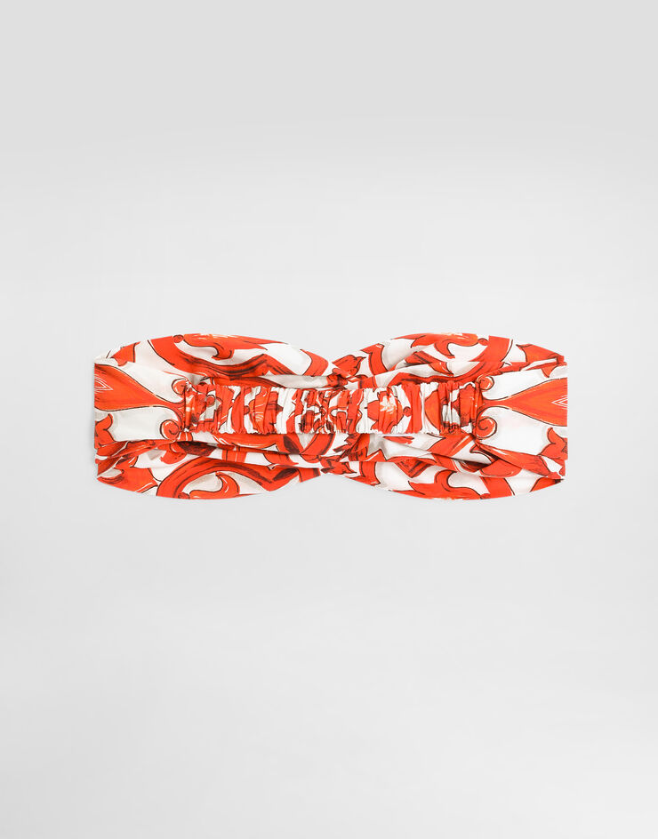 Dolce & Gabbana Majolica-print poplin headband Multicolor LB5H09G7P4N