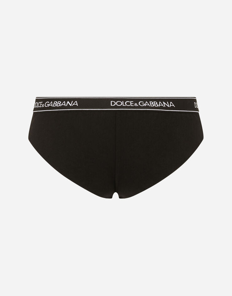 Dolce & Gabbana Jersey Brazilian briefs with branded elastic Schwarz O2C09TFUEEY