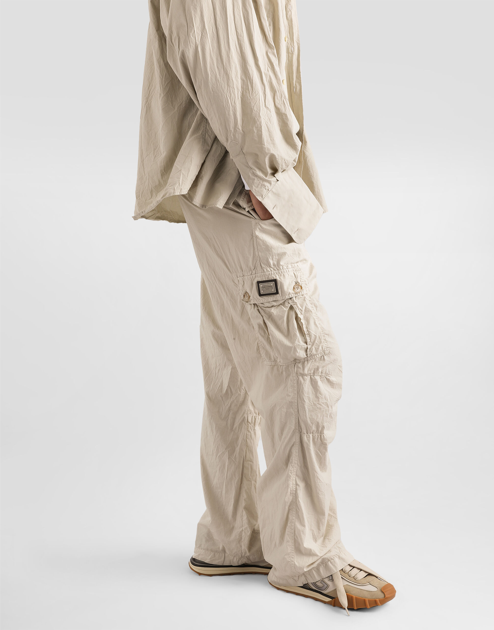 Poplin trousers in Beige for Men | Dolce&Gabbana® US