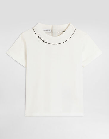 Dolce & Gabbana Футболка из джерси с логотипом White L1JTHOG7QK1