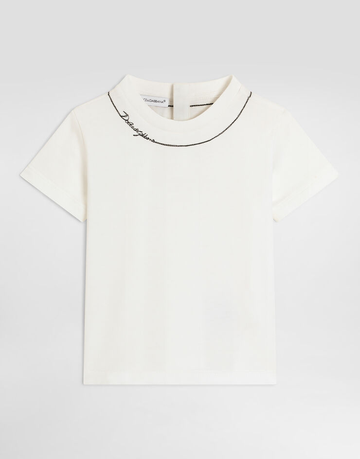 Dolce & Gabbana Футболка из джерси с логотипом White L1JTHOG7QK1