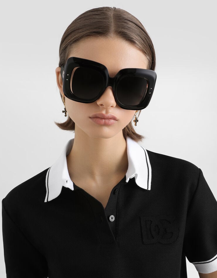 Dolce & Gabbana Polo en piqué avec broderie Dolce & Gabbana Polo en piqué avec broderie Noir F8V33ZGDDMH