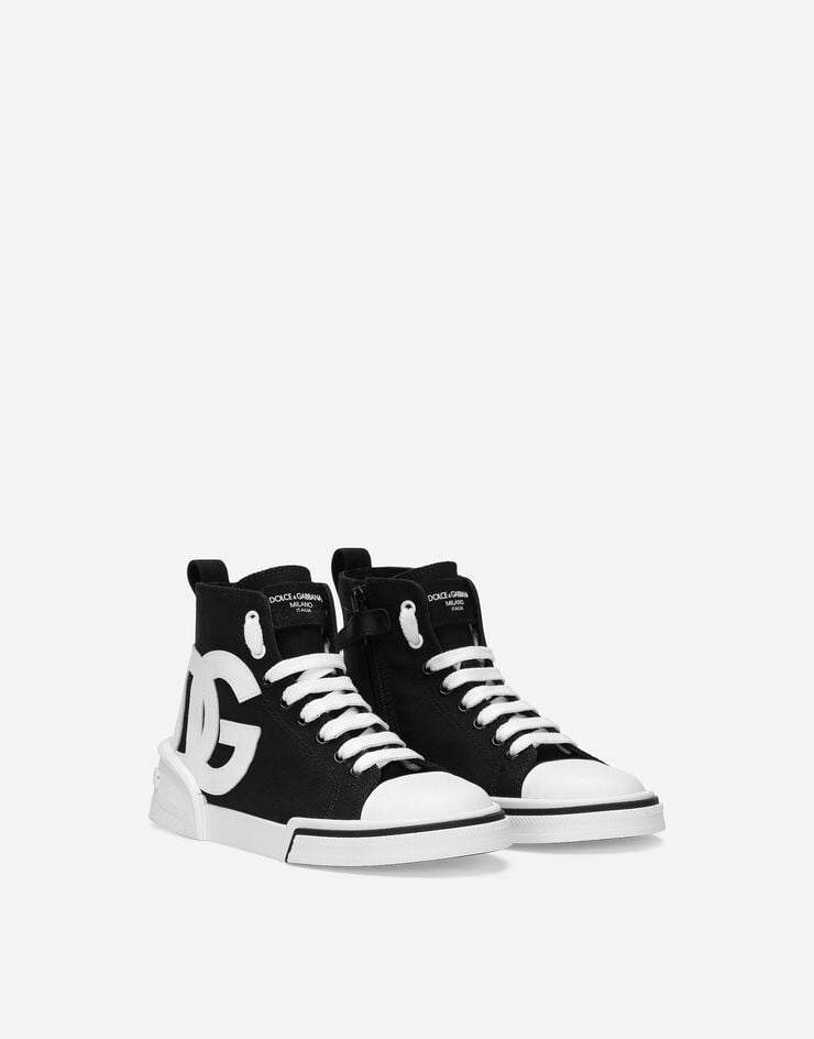 Dolce & Gabbana Sneakers montantes Portofino space en toile Noir DA5195A4659