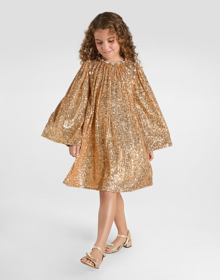 Dolce & Gabbana Abito in paillettes Oro L54DC6FLUCC