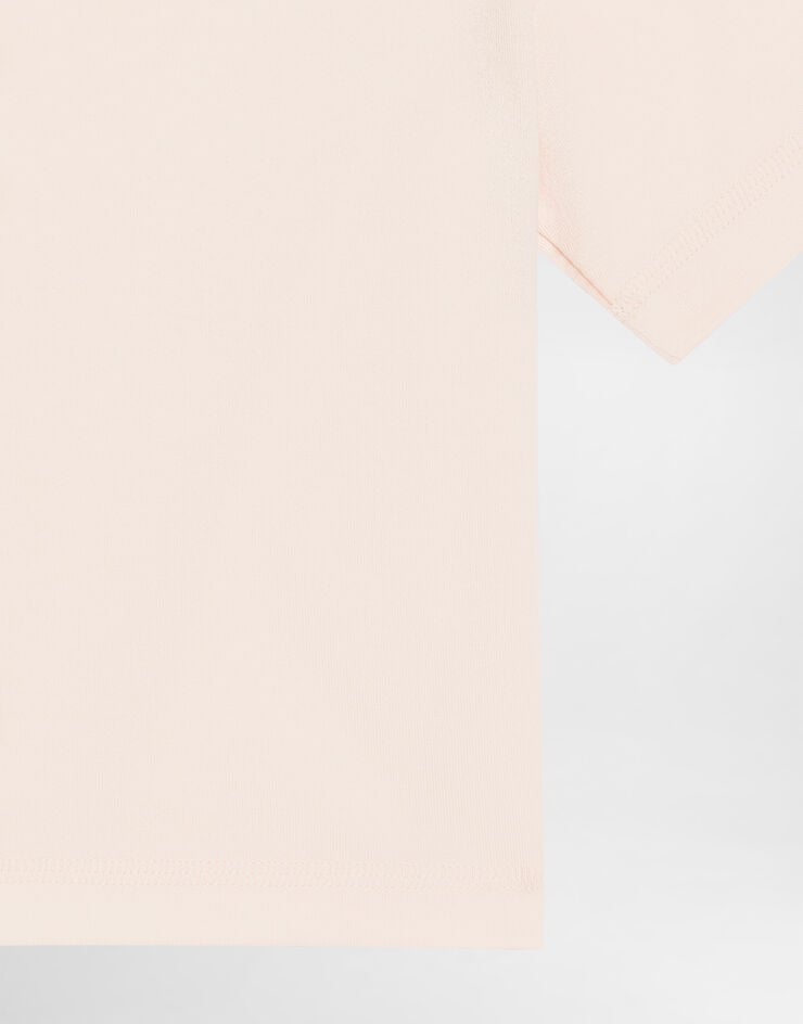 Dolce & Gabbana Jerseyt-shirt with Dolce&Gabbana laser logo Pink L5JTNLG7PIA