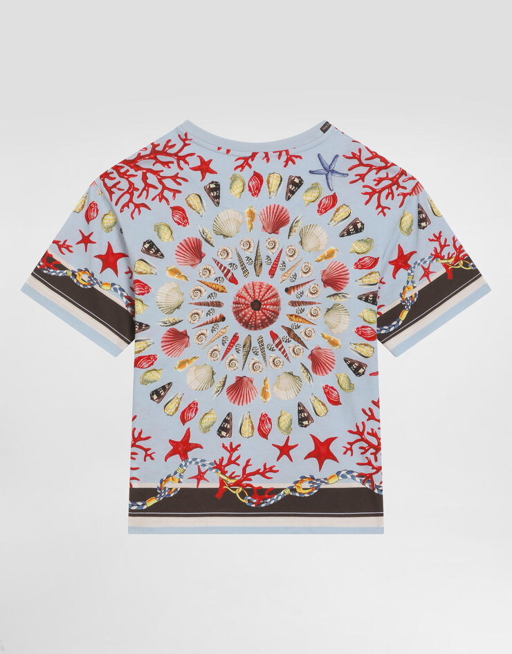 Dolce & Gabbana Shell-print short-sleeved t-shirt Multicolor L4JTHVII7H8