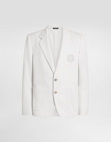 Dolce & Gabbana Portofino single-breasted jersey jacket White G2PT9ZGK490