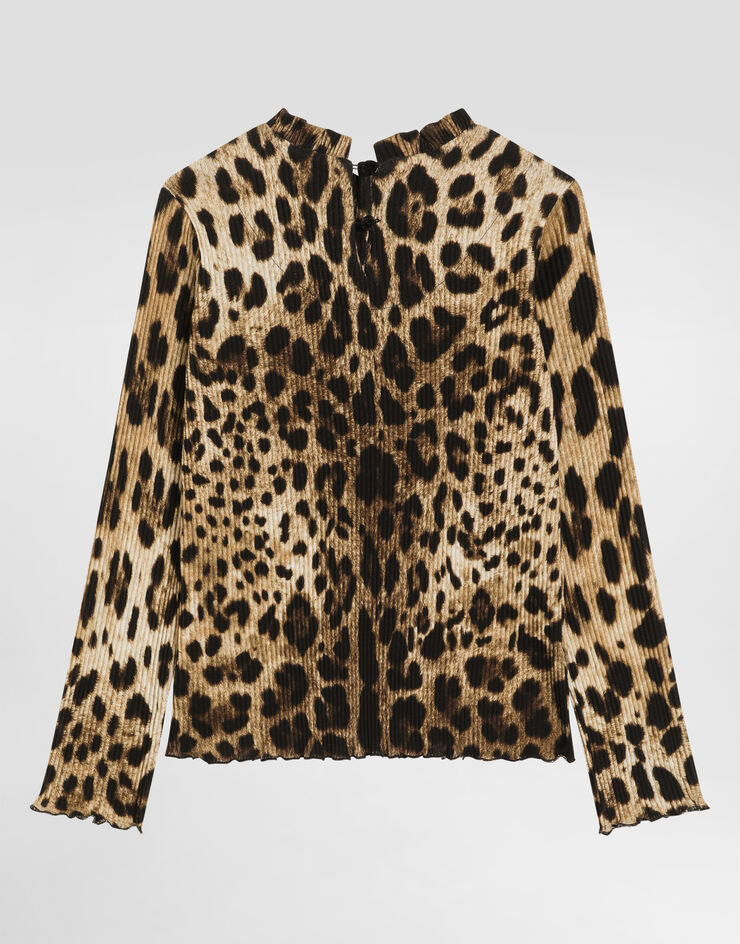 Dolce & Gabbana Leopard-print ribbed turtleneck Print L5JTQCHS7Q6