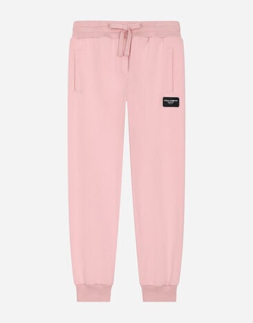 Dolce & Gabbana Jersey jogging pants with logo patch Print L5J842FSG8J