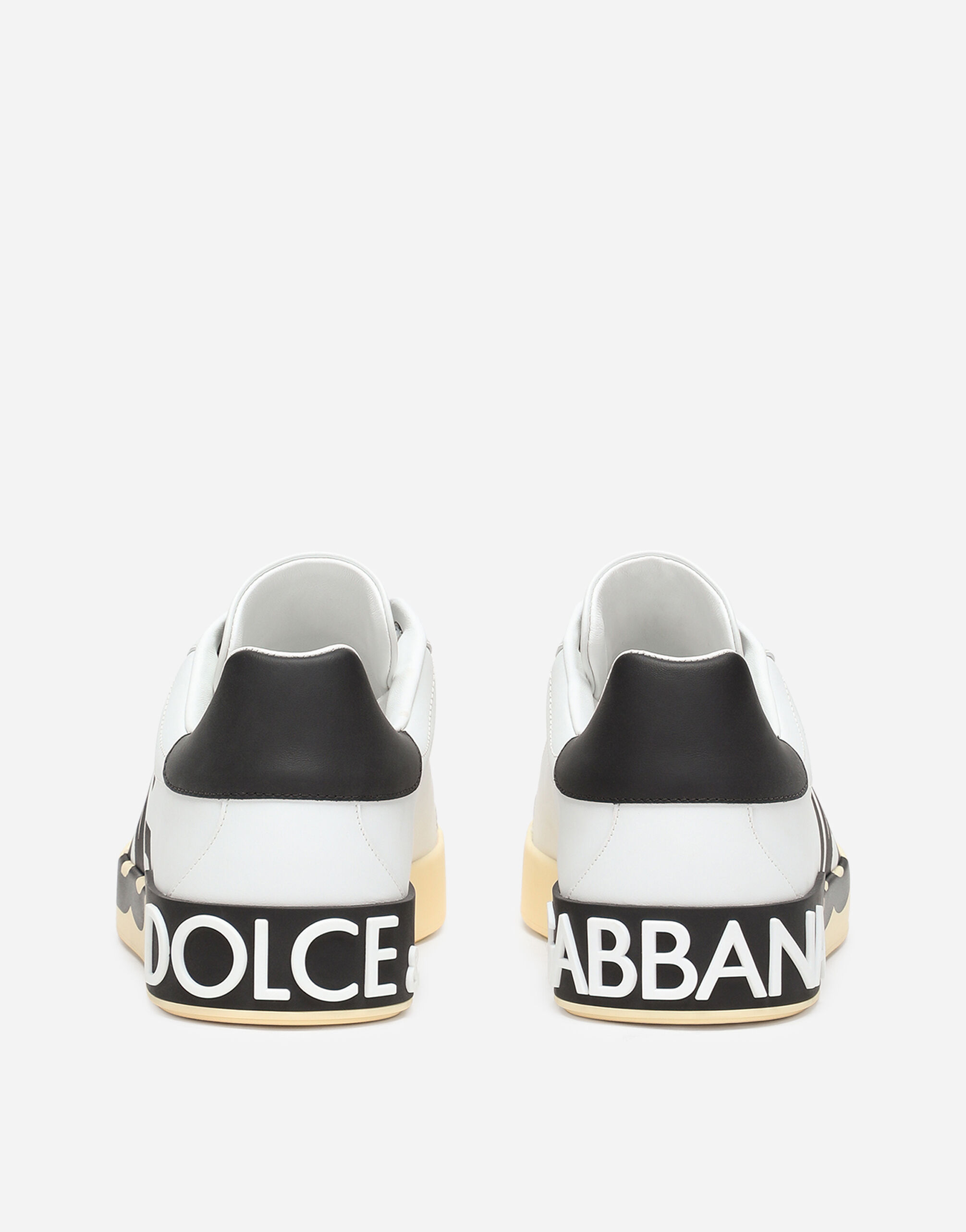 Calfskin nappa Portofino sneakers with DG logo print in Multicolor