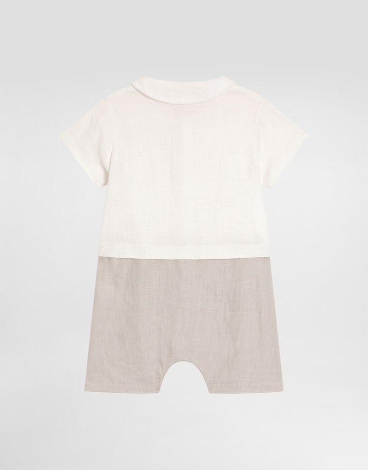 Dolce & Gabbana Linen romper with embroidery Multicolor L12O04G7PSZ