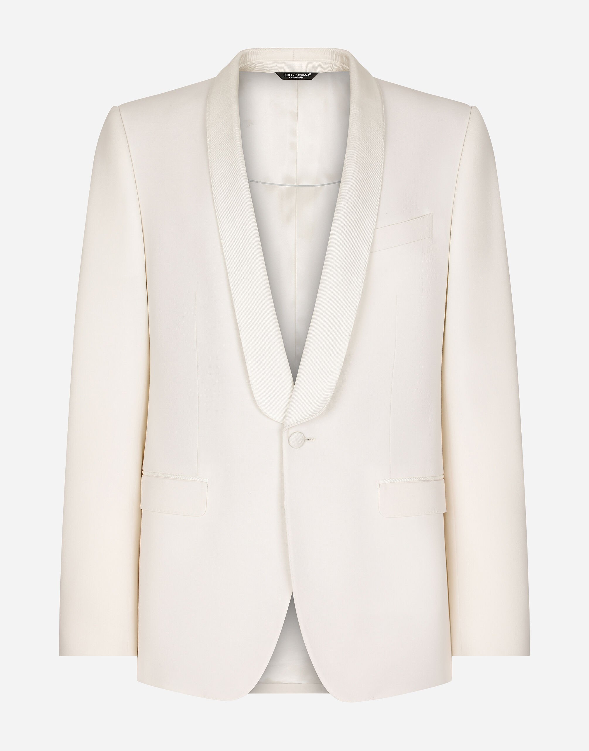 Dolce & Gabbana Single-breasted stretch wool Sicilia-fit jacket White G2NW1TFU4DV