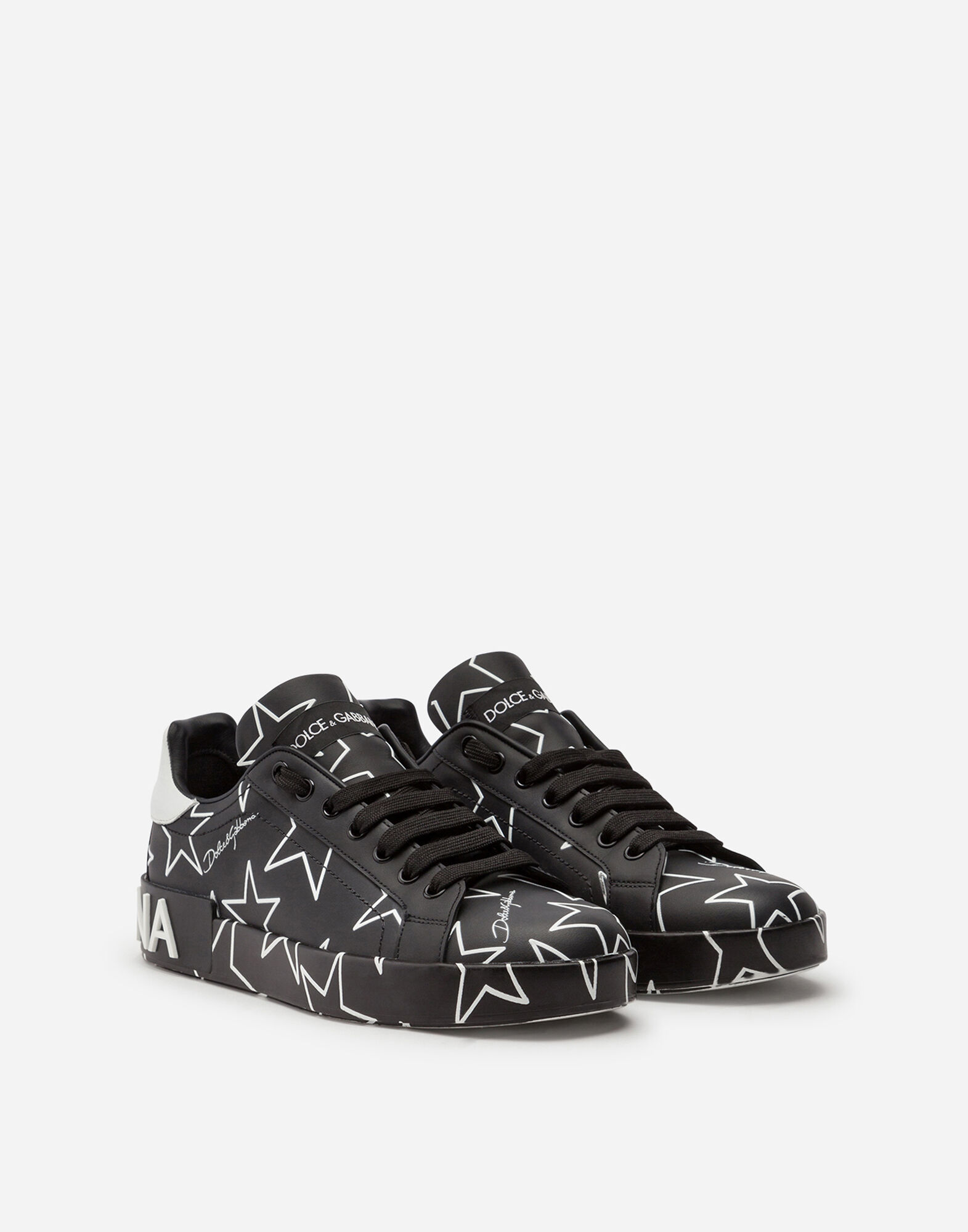 Dolce&Gabbana ドルガバmixed star iPhone XS CALFSKIN NAPPA PORTOFINO SNEAKERS WITH MIXED STAR PRINT
