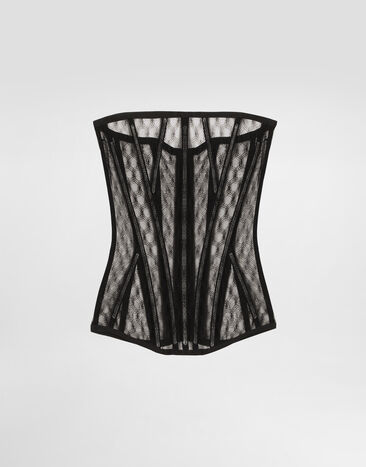 Dolce & Gabbana Mesh tulle corset Black F7AG8TFLSK8