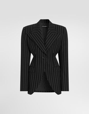 Dolce & Gabbana Single-breasted pinstripe virgin wool jacket Dolce & Gabbana Single-breasted pinstripe virgin wool jacket Multicolor F2JCMTFR22V