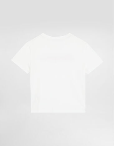 Dolce & Gabbana Jersey T-shirt with Dolce&Gabbana logo White L5JTNKG7O0Y