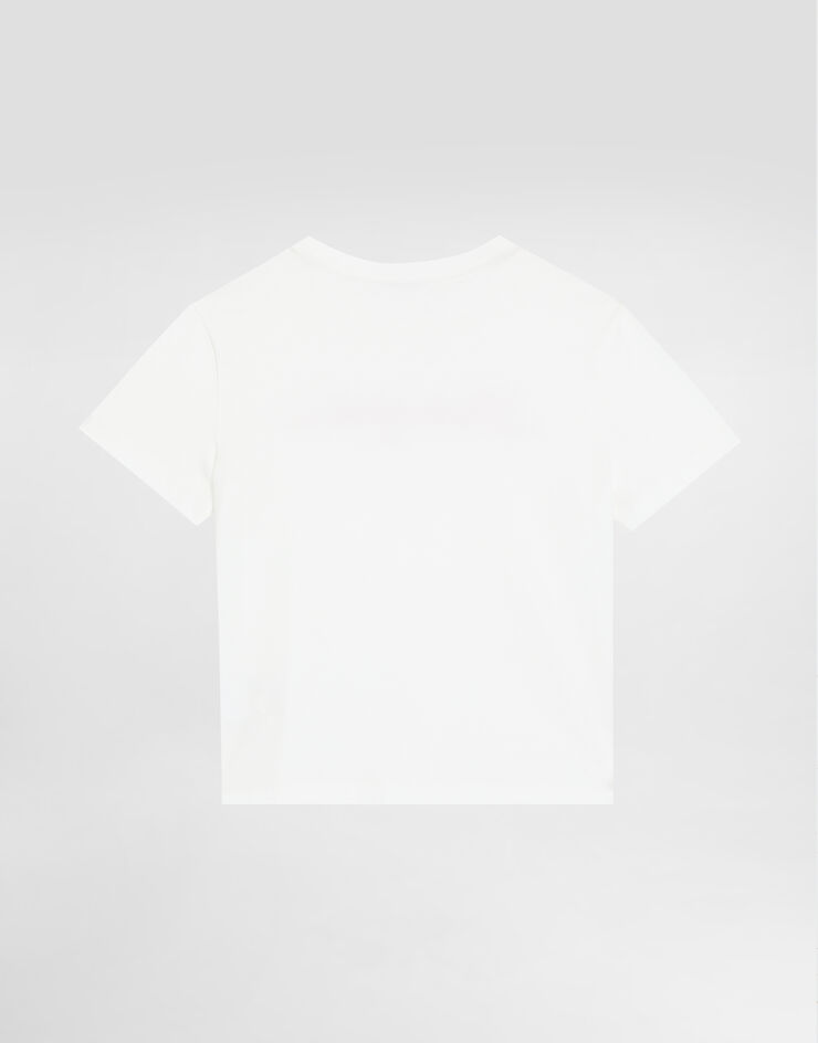 Dolce & Gabbana Camiseta de punto con logotipo Dolce&Gabbana Blanco L5JTNKG7O0Y