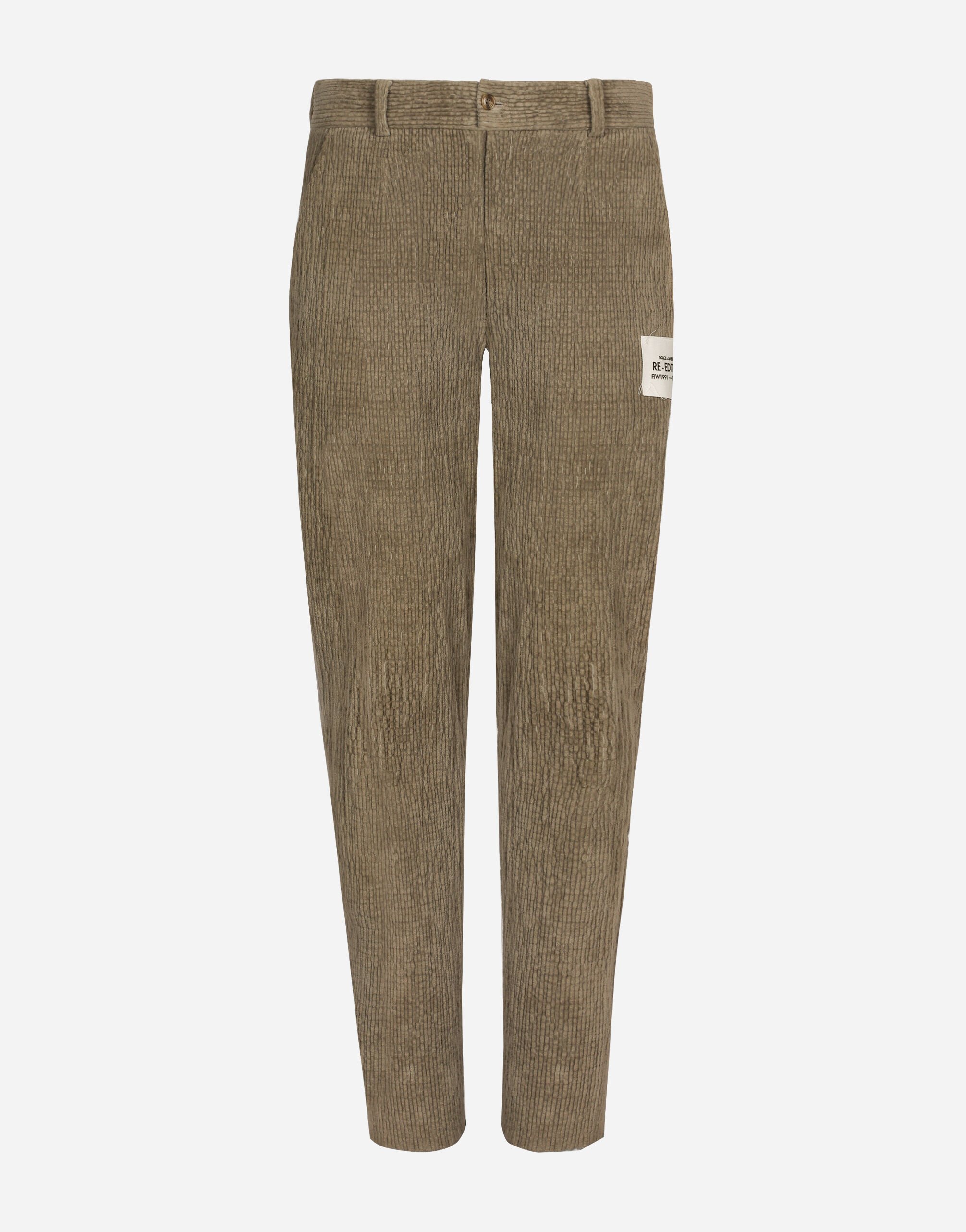 Dolce & Gabbana Corduroy pants with Re-Edition label White CS2079AO666