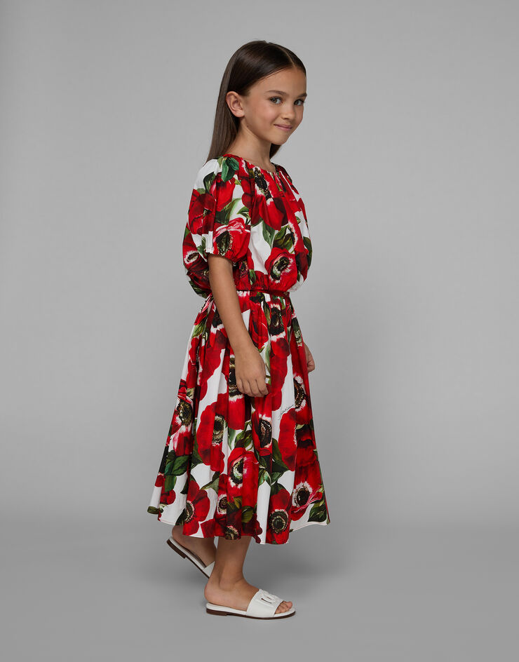 Dolce & Gabbana Блузка из поплина с цветочным принтом ветрениц Отпечатки L55S88HS5Q4