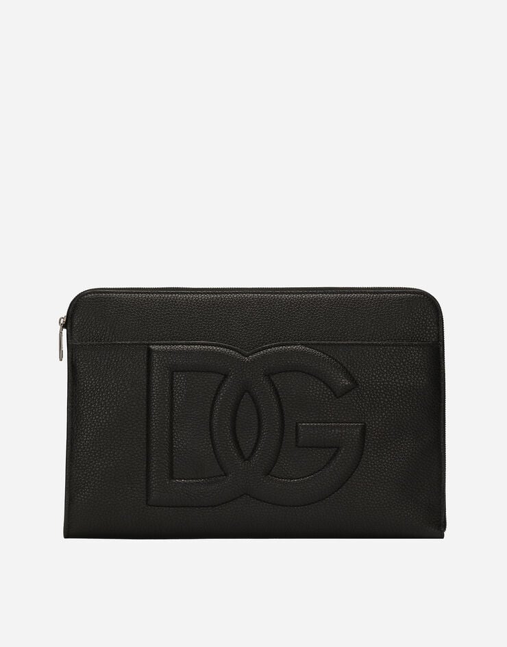 Dolce & Gabbana Cartera de mano grande en piel de ciervo Negro BM2337A8034