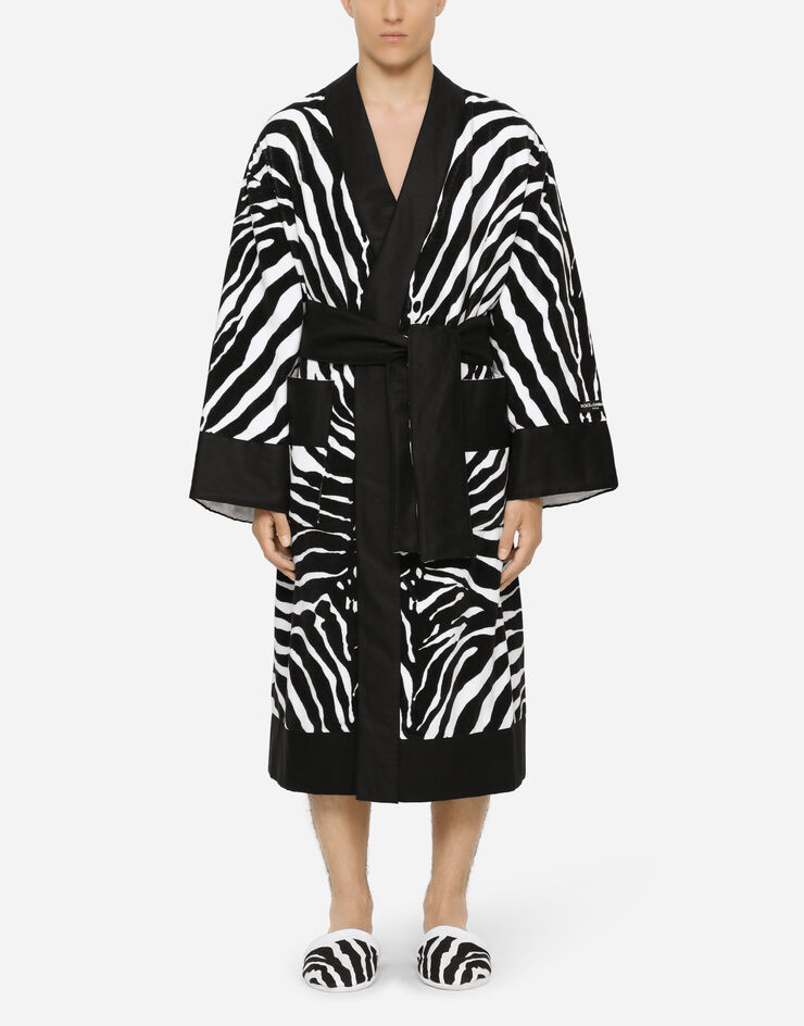 Dolce & Gabbana Terry Cotton Bath Robe Multicolor TCF010TCAH7