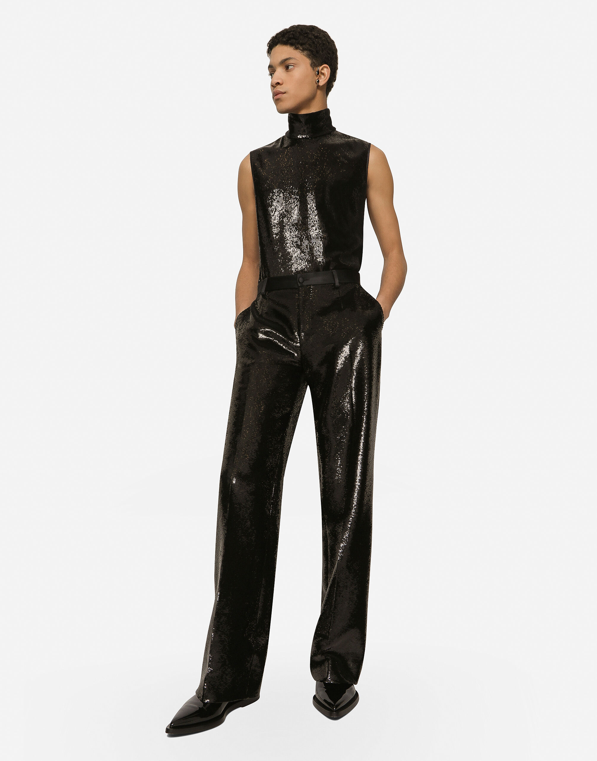 Sequined straight-leg pants - thumbnail 5
