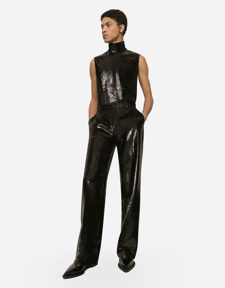 Dolce&Gabbana Sequined straight-leg pants Black GYZMHTFLSIM