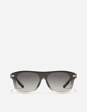 Dolce & Gabbana Metal Plaque Sunglasses Gradient striped grey VG4546VP411