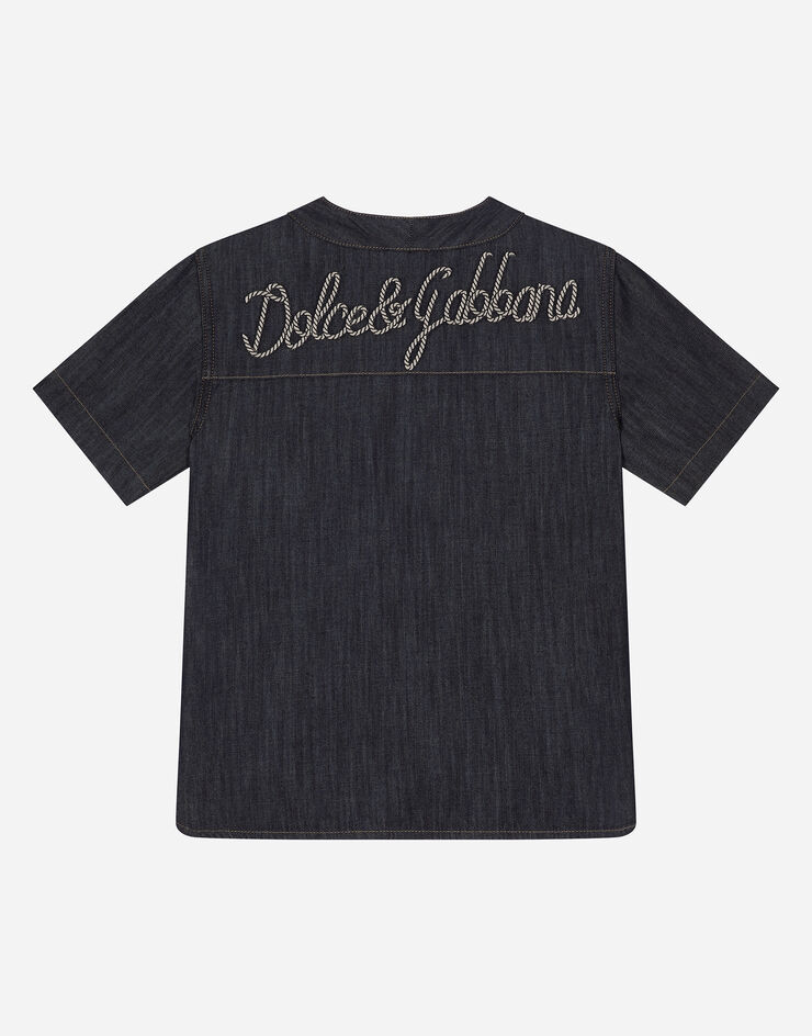 Dolce & Gabbana Denim shirt with Dolce&Gabbana logo Multicolor L44S15LDC59