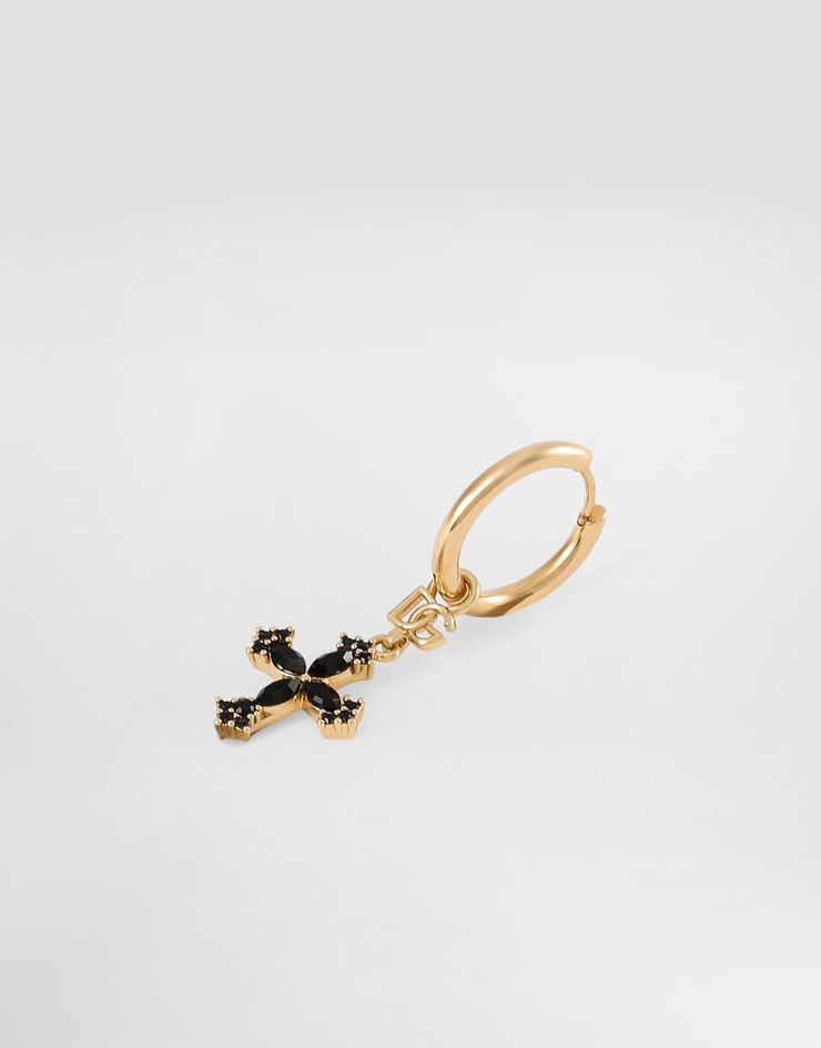 Dolce & Gabbana Hoop earrings with crosses and rhinestones Gold WEQ4S1W1111