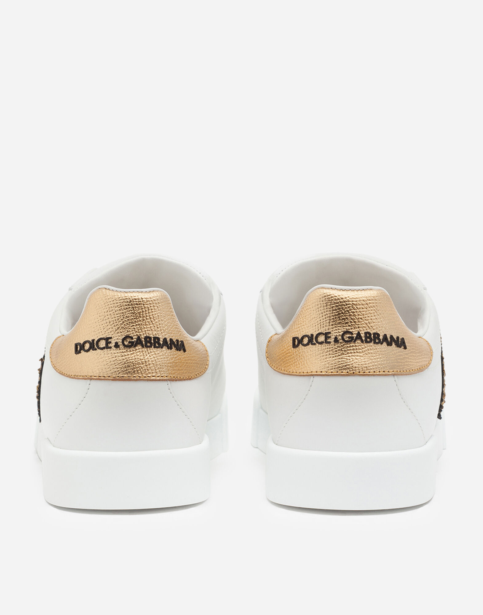 SNEAKER BASSA in WHITE GOLD for for Men Dolce Gabbana