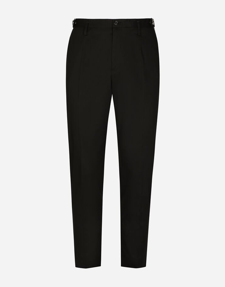 Dolce & Gabbana Hose Baumwollstretch mit DG-Hardware Schwarz GVRCETFUFJR