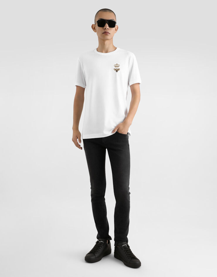 Dolce & Gabbana Camiseta de algodón con bordado Blanc G8PV1ZG7WUQ