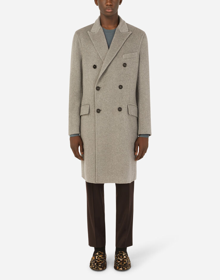Dolce & Gabbana Double-breasted double cashmere coat Grey G007XTFU2MA