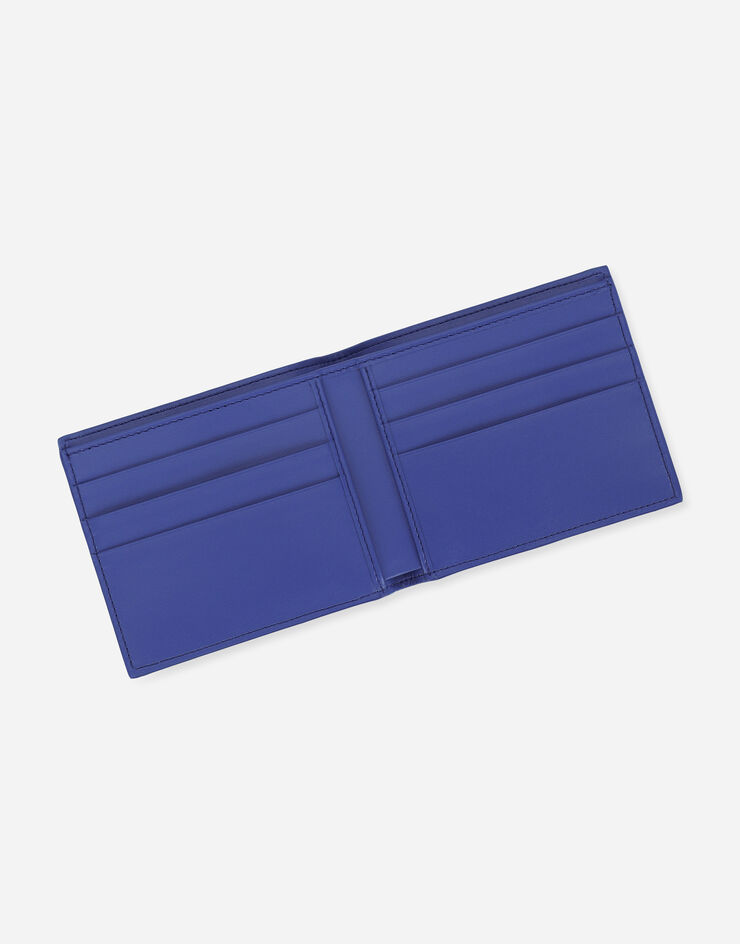 Dolce & Gabbana Calfskin bifold wallet with raised logo Blue BP1321AG218