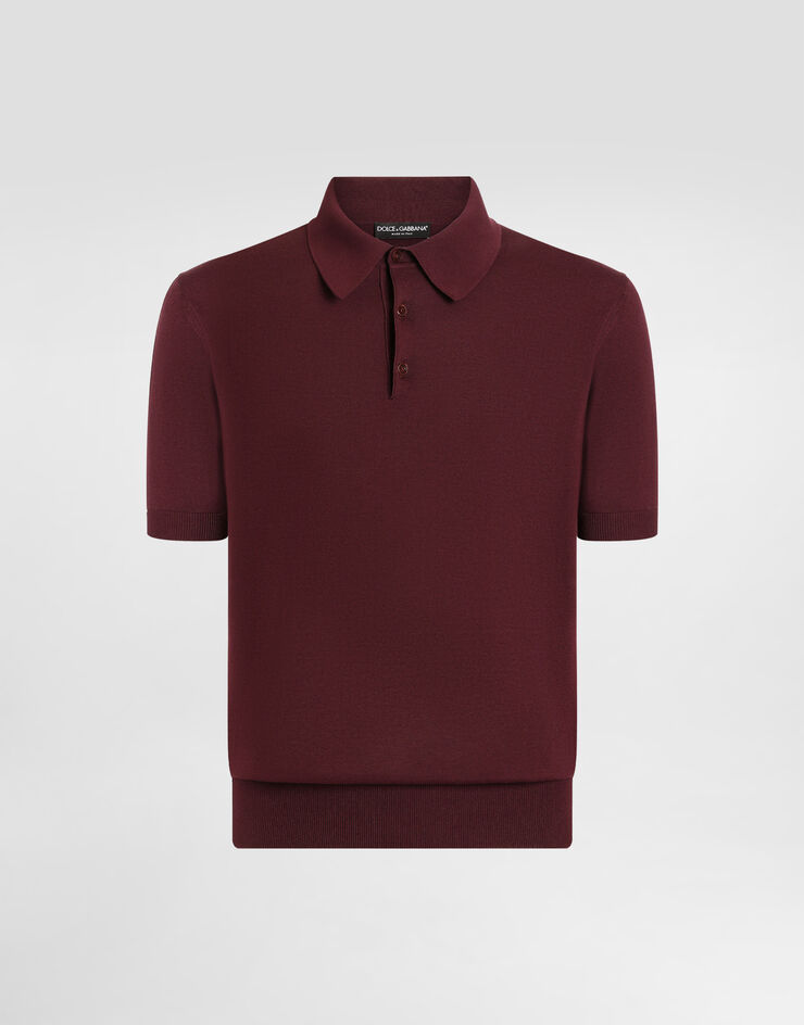 Dolce & Gabbana Pull polo à manches courtes en coton Multicolore GXZ02TJBCFV