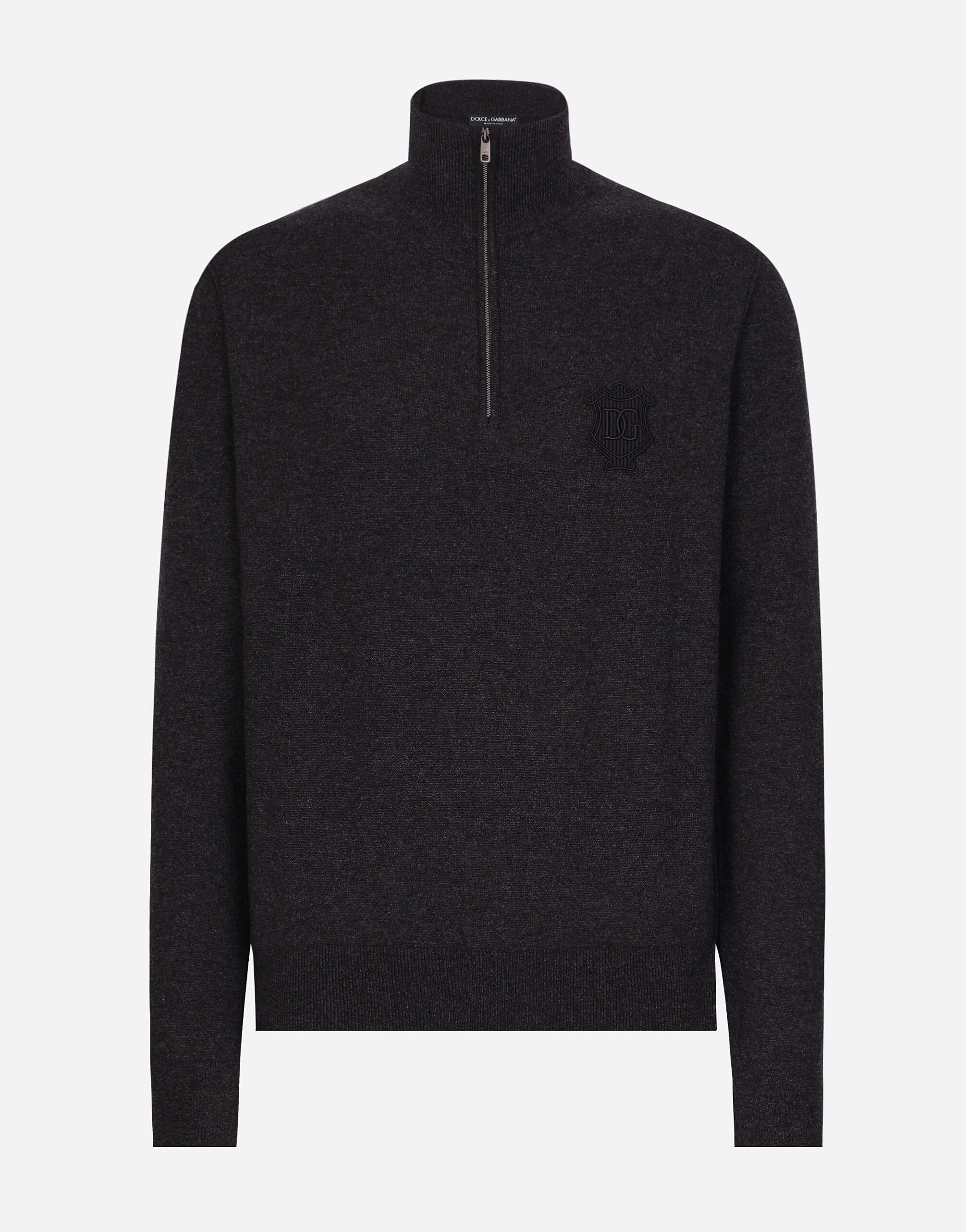 本当に信頼出来る店 Zip-up cashmere Dolce&Gabbana® | Men for Grey in sweater turtle-neck ジャケット・アウター
