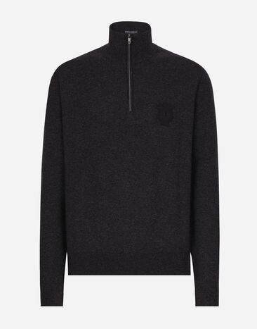 Dolce & Gabbana Zip-up cashmere turtle-neck sweater Grey GXW06ZJAWXS