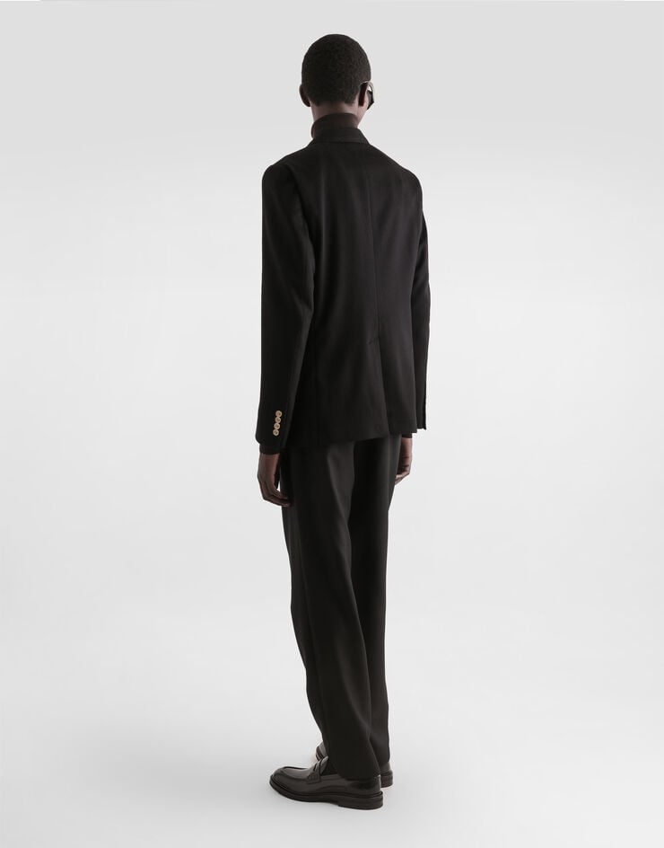 Dolce & Gabbana جاكيت كشمير بورتوفينو بصف أزرار واحد Black G2PT9TGK248