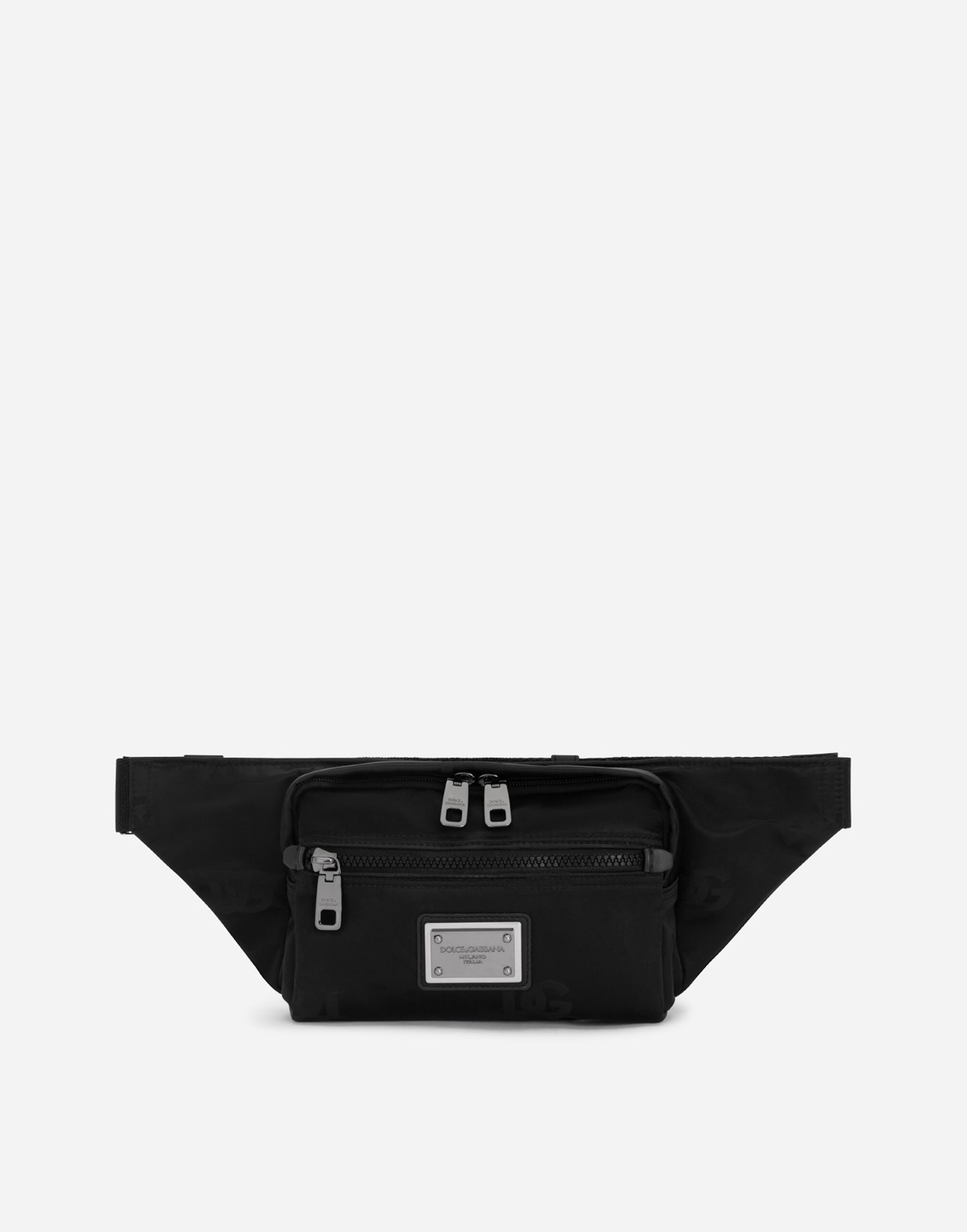 Small nylon belt bag with logo in Black for Dolce Gabbana US