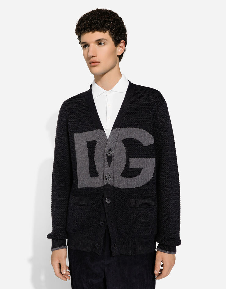 Dolce & Gabbana Oversize wool cardigan Grey GXV13TJCVX2