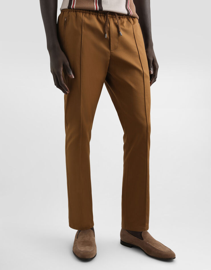 Dolce & Gabbana Cotton gabardine jogging trousers Brown GYACEZFUFNV