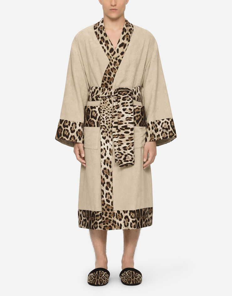 Dolce & Gabbana Cotton Terry Bathrobe Multicolor TCF010TCAGO