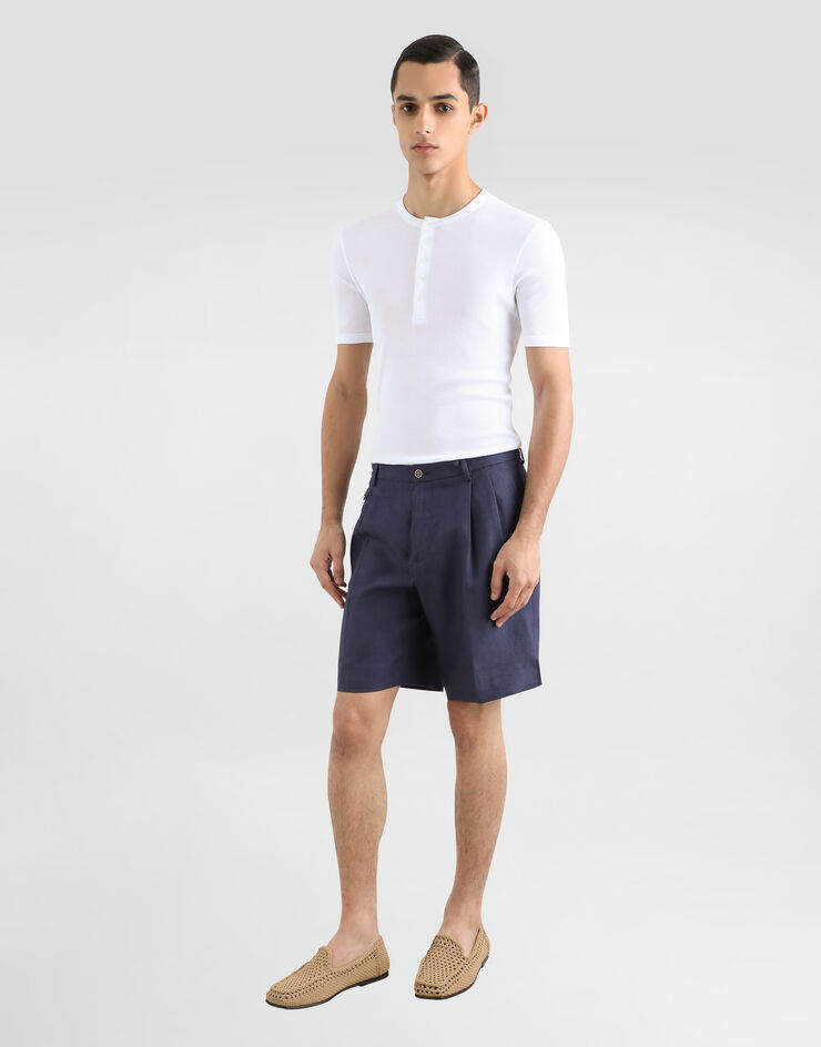 Dolce & Gabbana Linen shorts Blue GW0MATGK320