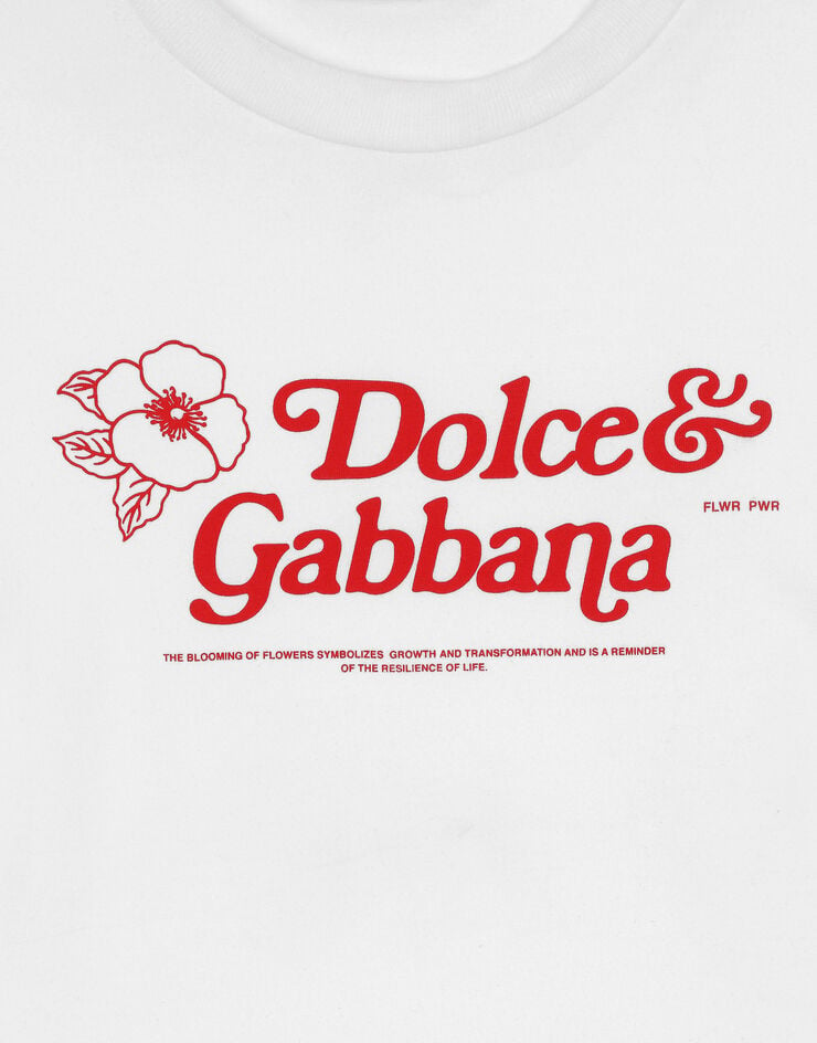 Dolce & Gabbana Футболка из джерси с принтом Dolce&Gabbana белый F8U48TGDCA2