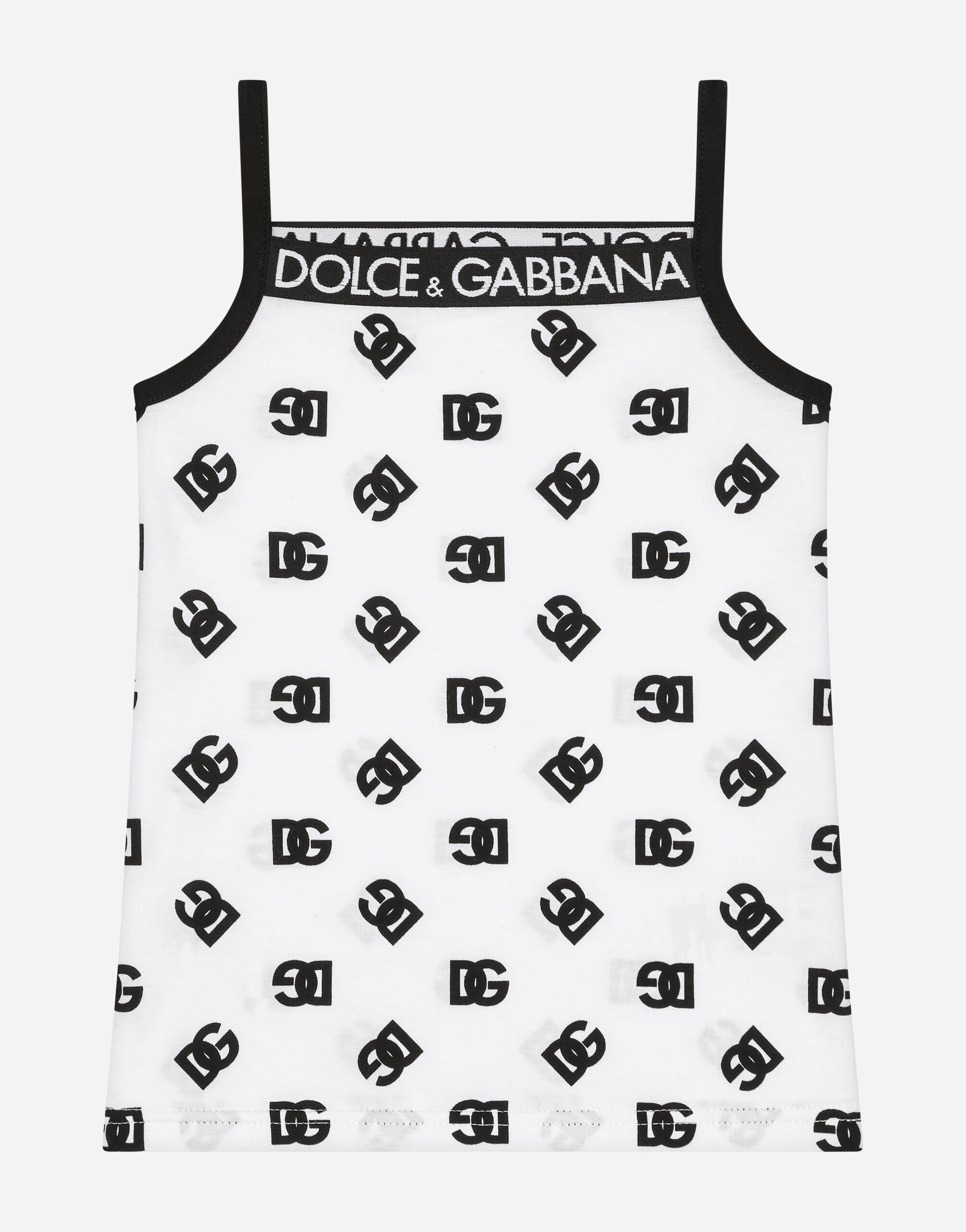 Jersey tank top with DG logo print in Multicolor for Girls