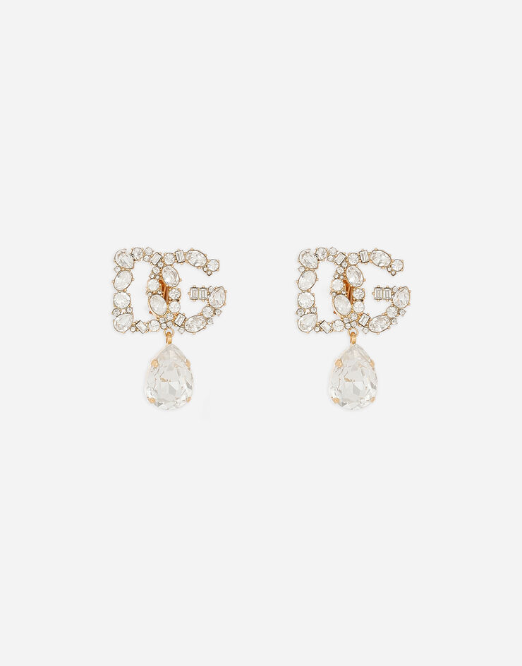 Dolce & Gabbana أقراط بشعار DG ودلاية قطرة من حجر الراين ذهبي WEQ6L6W1111