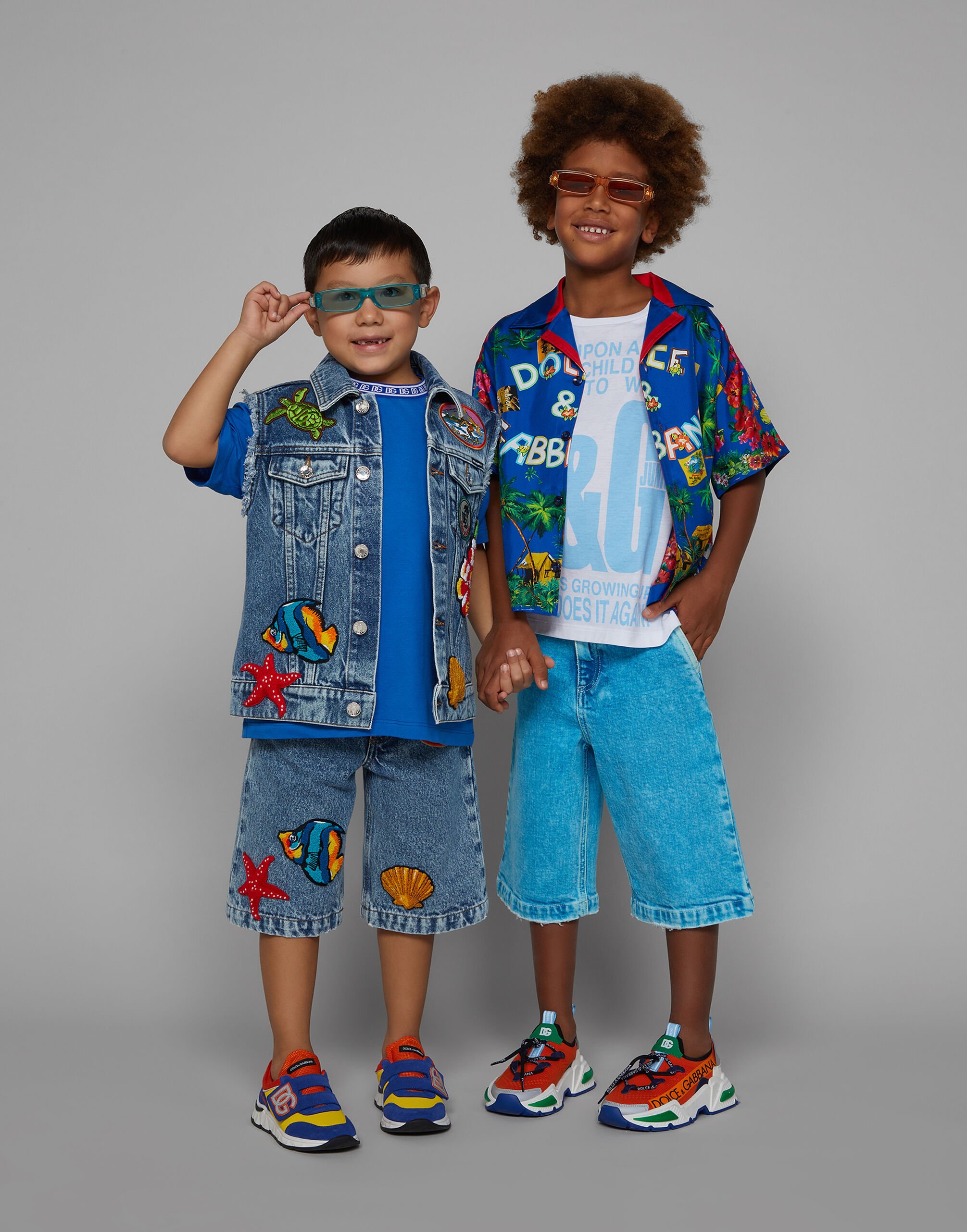 Jersey T-shirt with DG design print in Multicolor for Boys