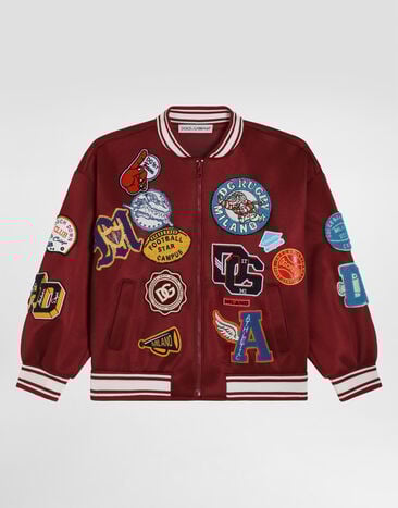 Dolce & Gabbana Scuba bomber jacket with patch Multicolor L4JB6HG7P0S